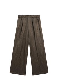 Massimo Dutti WIDE-LEG - Broek - mottled dark brown