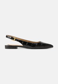 LONDYN CROC-EMBOSSED SLINGBACK FLAT - Balerini peep toe - black