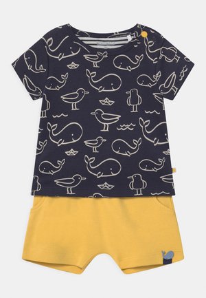 SET - Triko s potiskem - dark blue/yellow