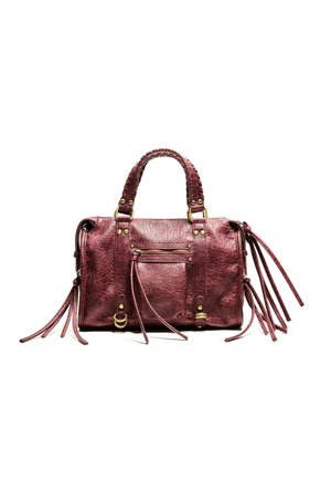 WORN-EFFECT WITH STRAPS - Handbag - bordeaux
