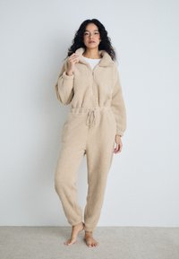 Hunkemöller ONESIE TEDDY ZIP UP - Pyjama - tan