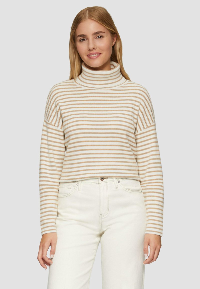 s.Oliver ROLLKRAGEN MIT STRUKTUR - Pullover - hellbraun