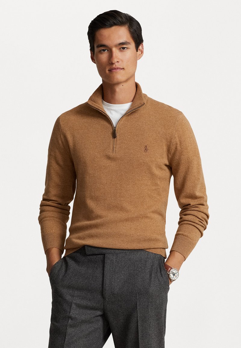 Polo Ralph Lauren LONG SLEEVE - Strikkegenser - brown heather/brun ...