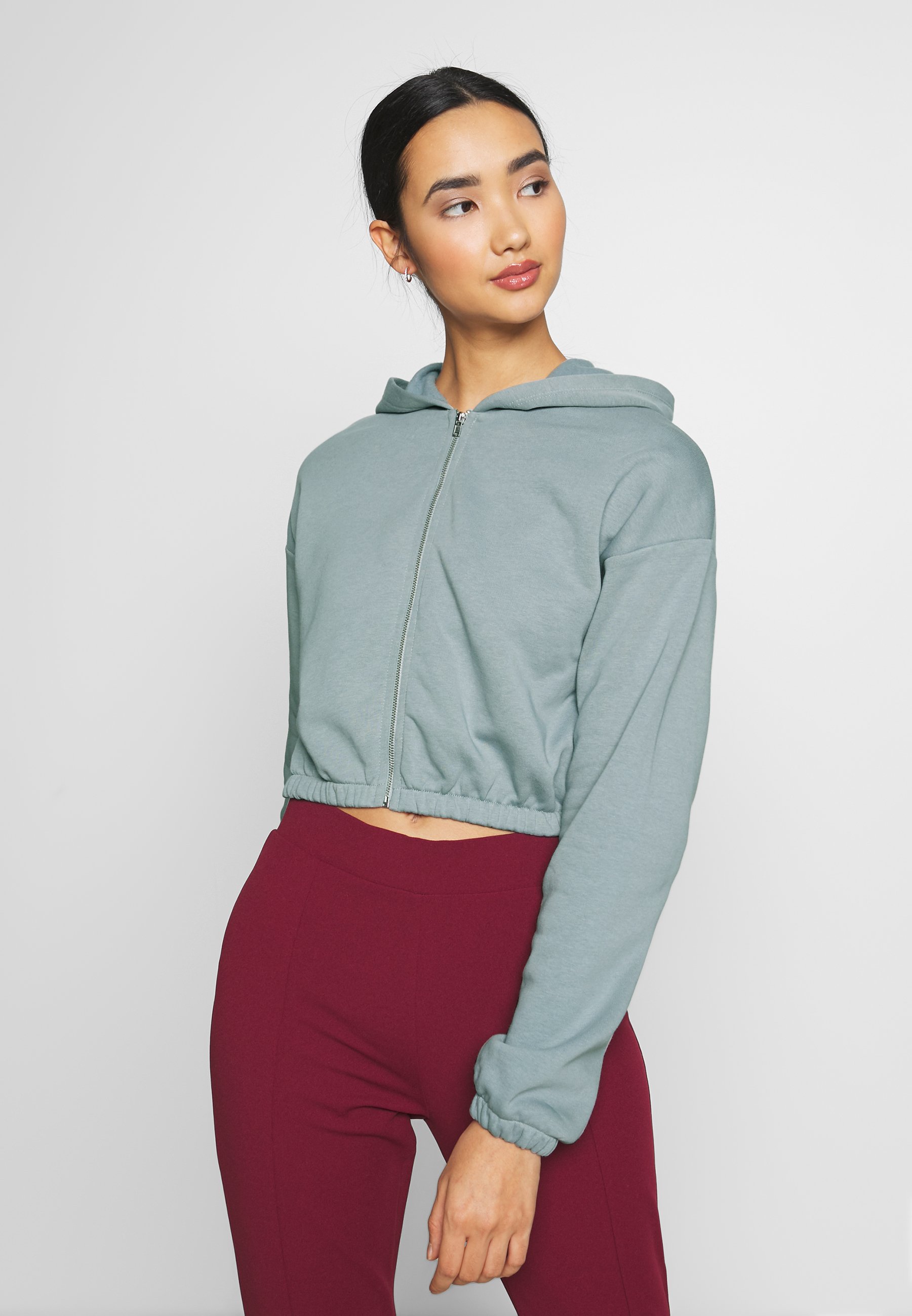 cropped zip sweater