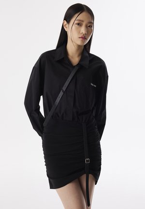 WITH BELT ACCESSORY - Shirt dress - black