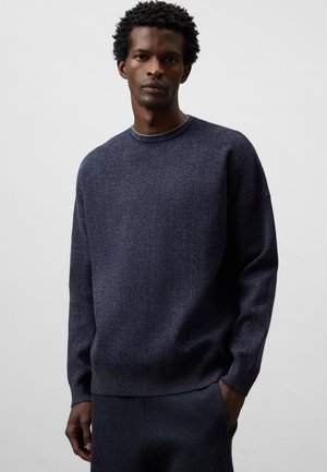 ROLLED NECK HEATHER  - Strickpullover - blue stripe