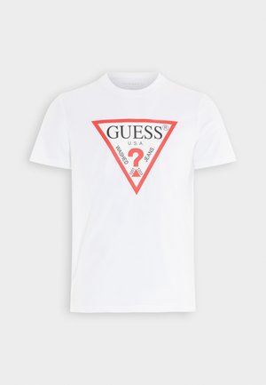 Guess SS ORIGINAL LOGO - T-shirt med print - pure white