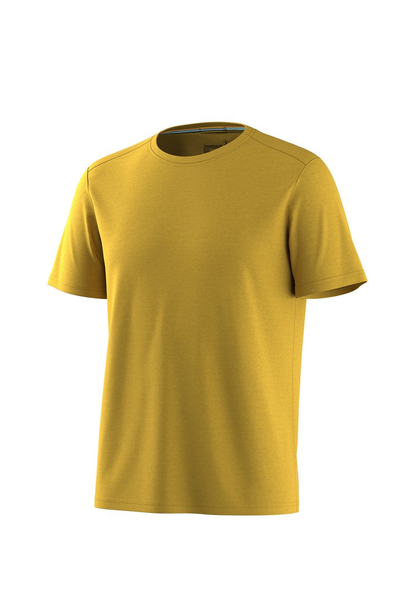 Smartwool ACTIVE - Basic T-shirt - bronze olive heather/mustard yellow ...
