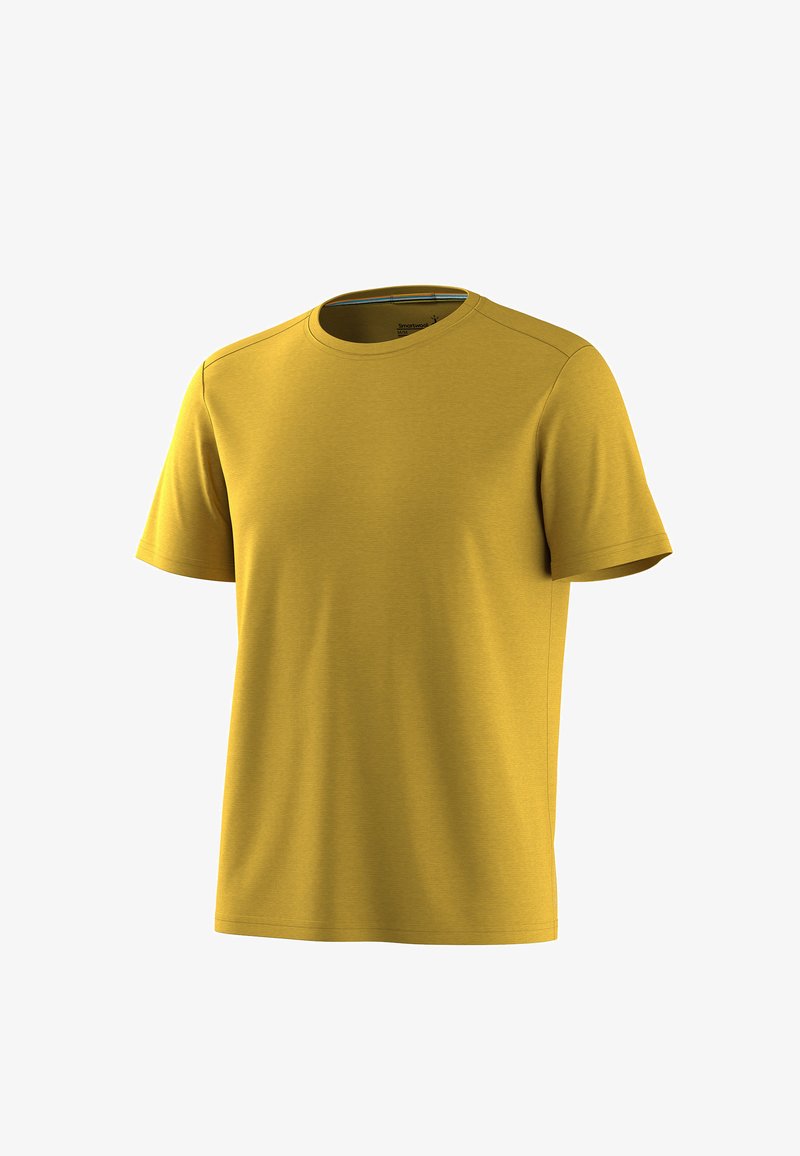 Active Basic T Shirts Smartwool ACTIVE - Basic T-shirt - bronze olive heather/mustard yellow ...
