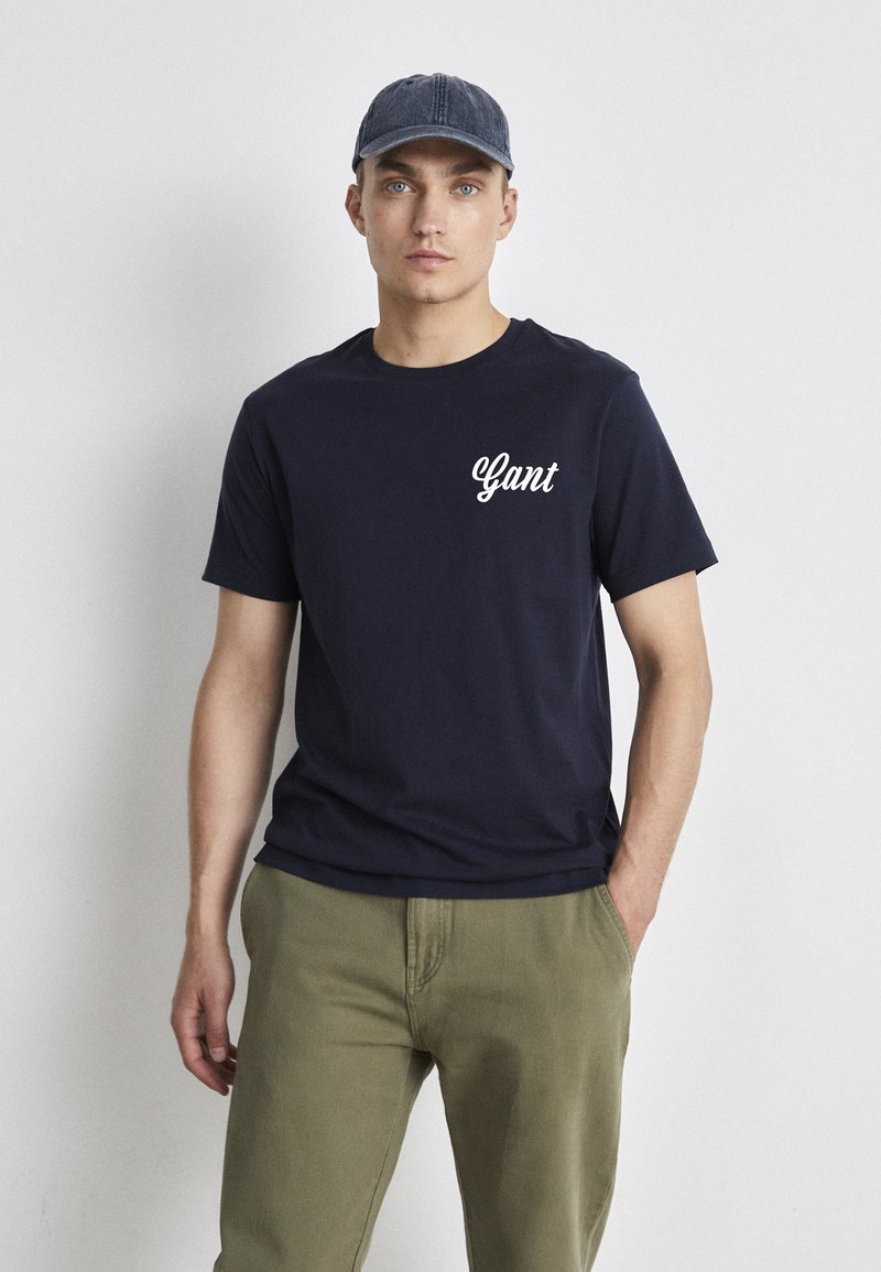 Gant Women Blue Graphic Crew Neck Tshirt main image 1