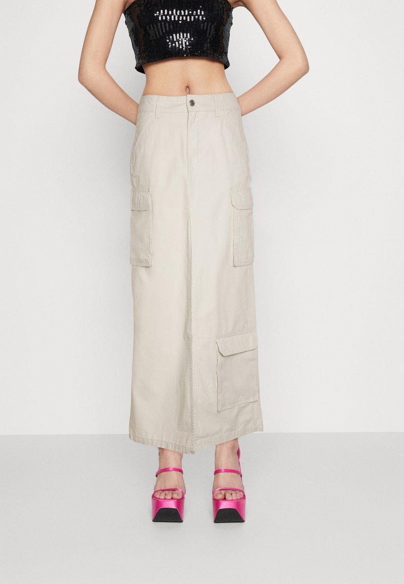 Weekday BILLY CARGO SKIRT Maxi skirt beige Zalando.ie