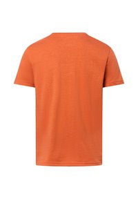 Short-sleeve t-shirt in vibrant orange, made of soft cotton, features a classic crew neckline and a smooth, textured finish with no visible graphics.