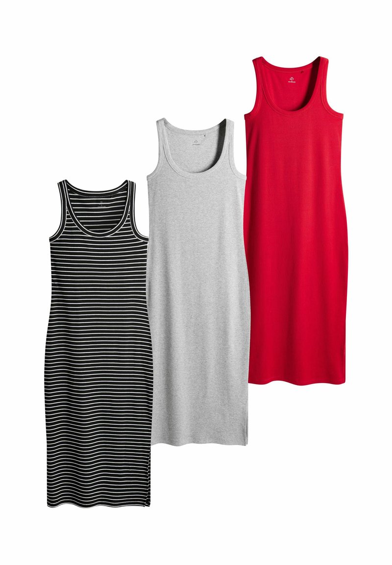 THE SET SCOOP NECK 3 PACK   - Kotelomekko - red grey marl black stripe