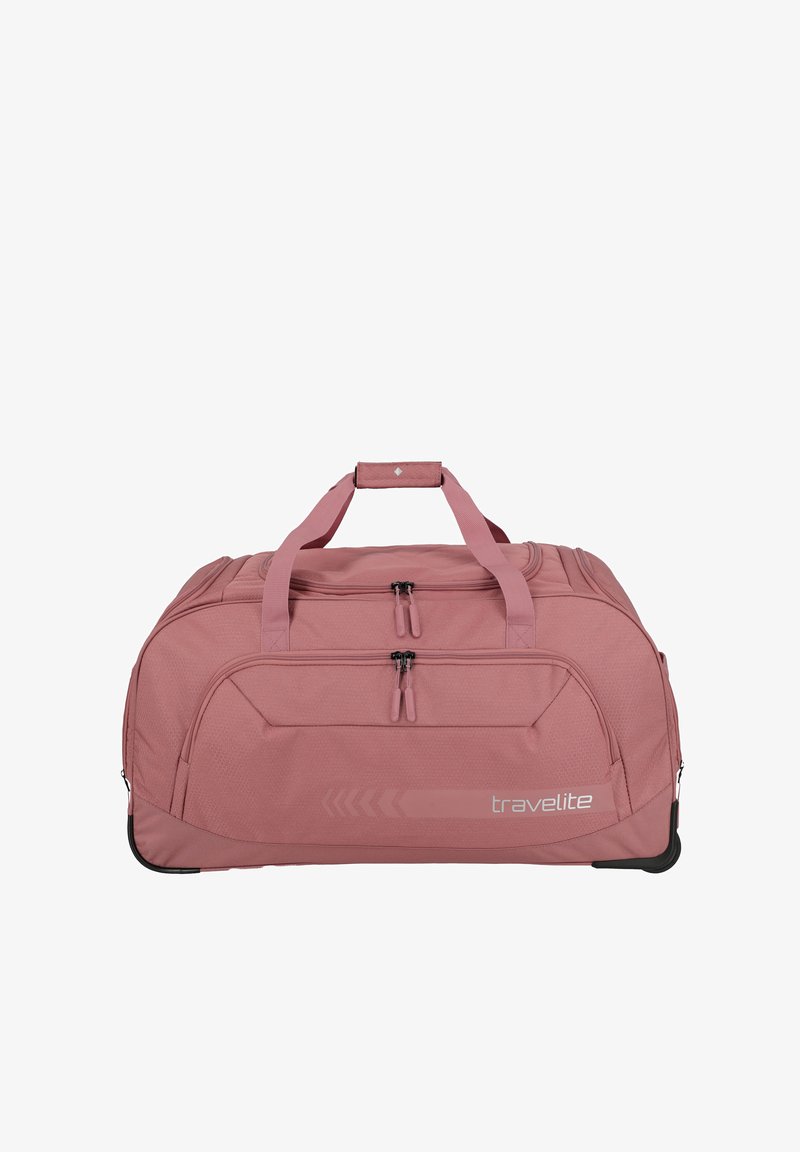 Borsa da viaggio Pink Travelite con più scomparti con cerniera e manici doppi, progettata per la comodità durante i viaggi.