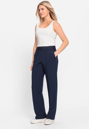 MONA STRAIGHT - Trousers - marine