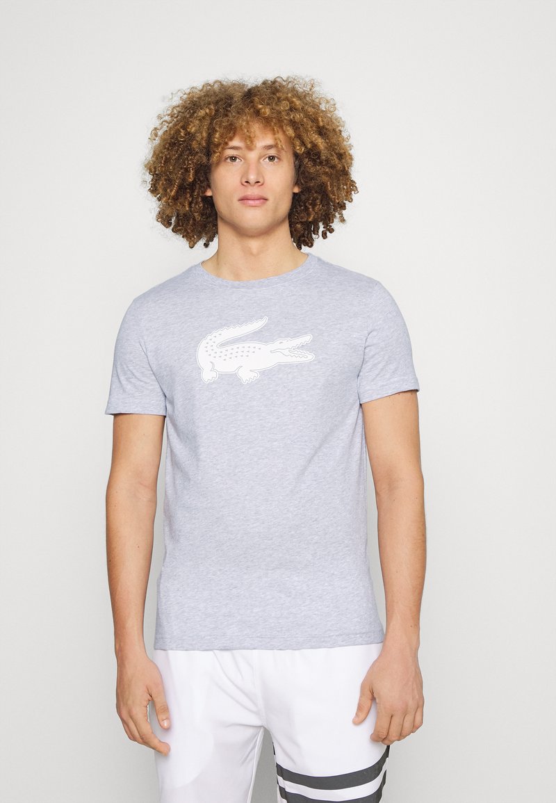 Lacoste Sport BIG LOGO - T-shirt desportiva - silver chine/white