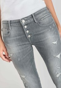 Jeans Femme Le Temps Des Cerises POWER - Gris Stretch Slim Fit, Coupe Fuselée Super Confort