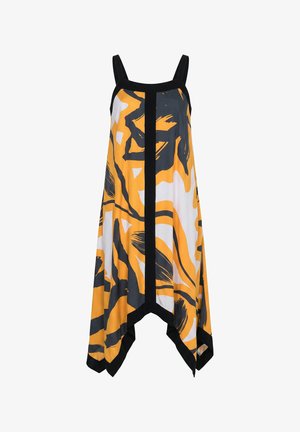 Angel of Style, MAXI JERSEY DRESS, SLEEVELESS A-LINE, FLORAL PATTERN - Jerseykjole - snow white