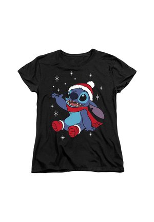Disney LILO AND STITCH CHRISTMAS SNOWFLAKES - T-Shirt print - black