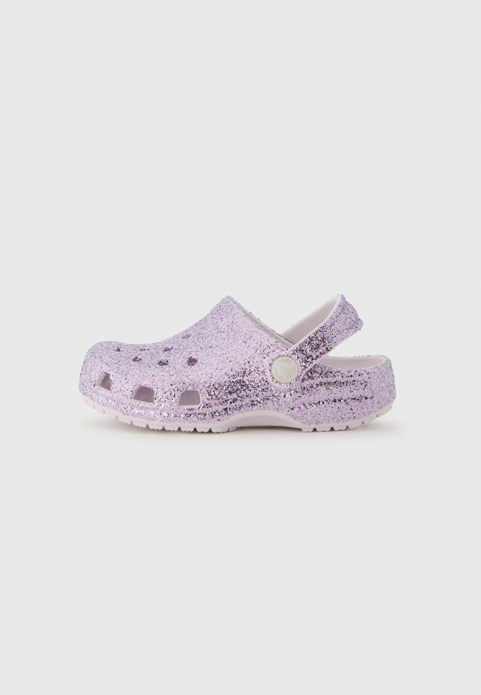Crocs CLASSIC CHUNKY GLITTER - Sandalias planas - grape ice