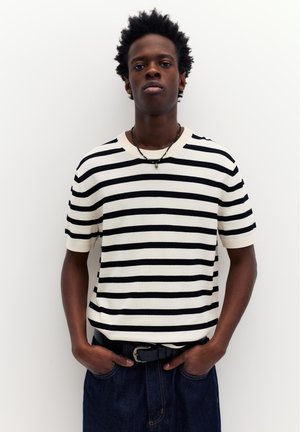 PULL&BEAR SHORT SLEEVE - T-shirt print - mottled black