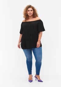 Zizzi WITH SHORT SLEEVES - Bluza - black