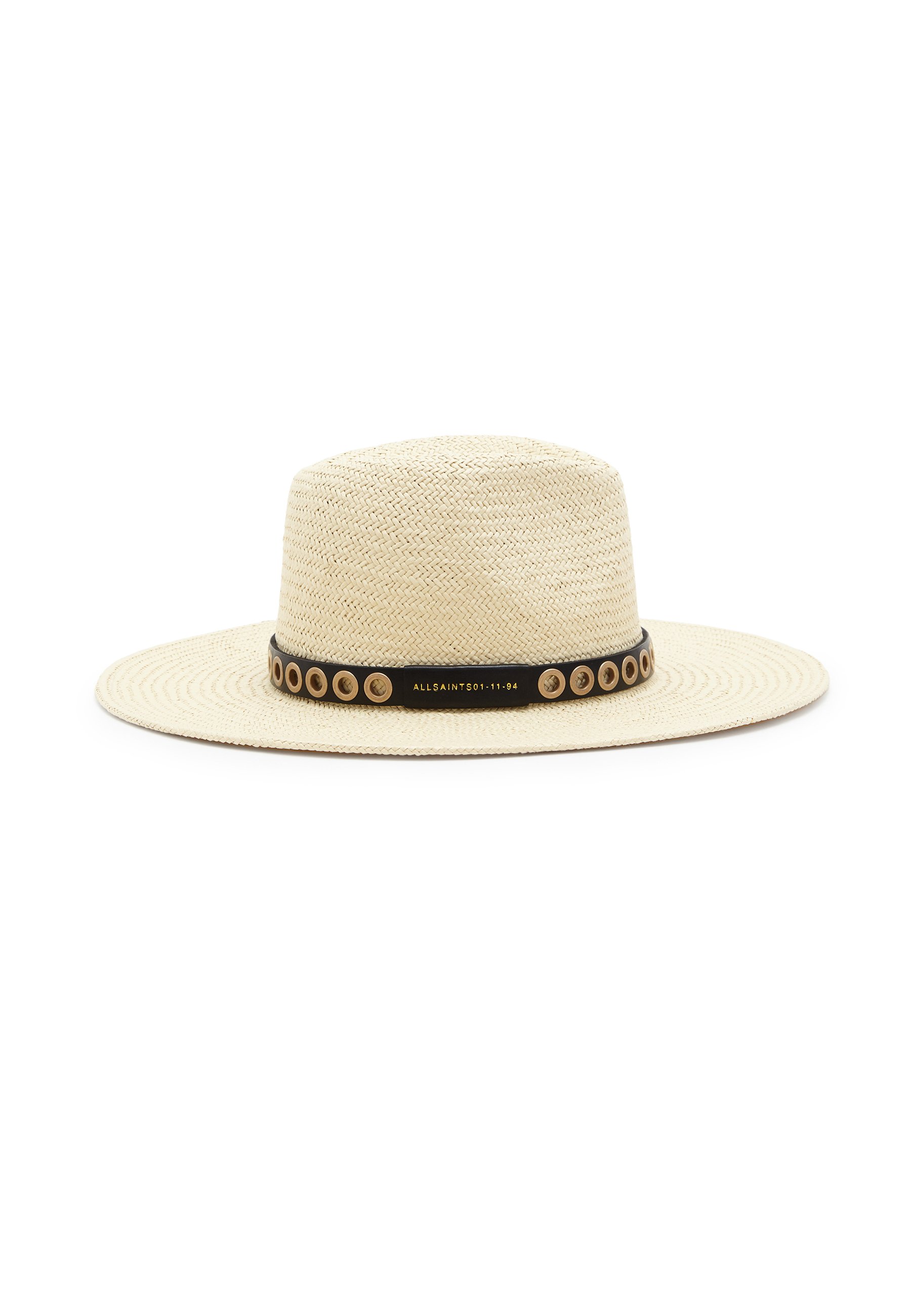 AllSaints FEDORA WITH EYELET BAND - Hat - natural/light grey 
