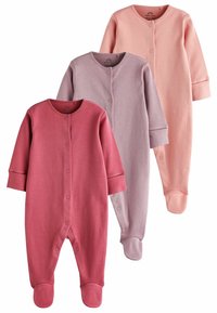 Next - 3 PACK COTTON BABY SLEEPSUITS - Alvóruha - pink Miniatűr kép 1