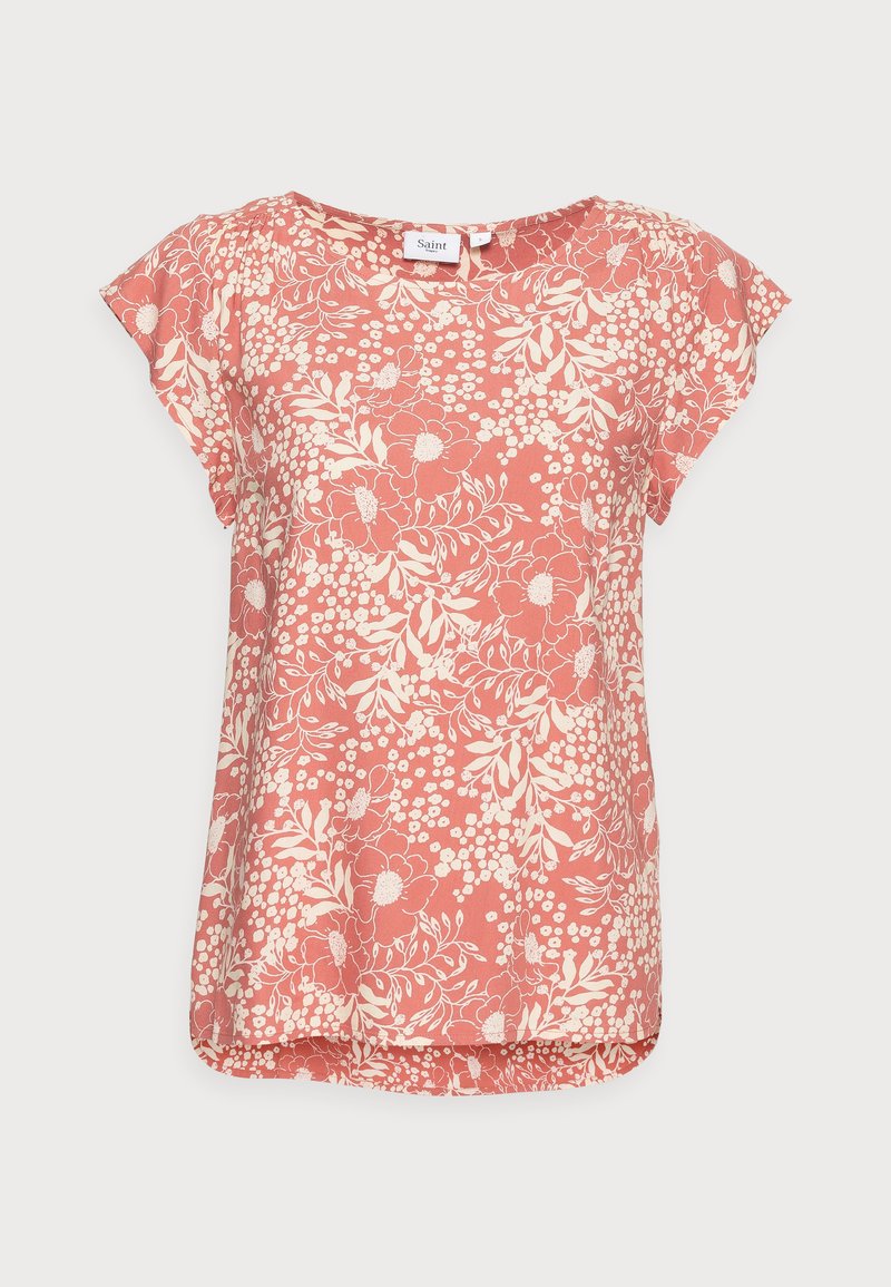 Saint Tropez T-shirt print donkerroze