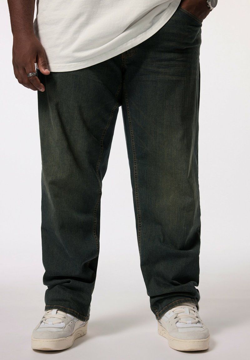 STHUGE BAUCHFIT BAGGY DIRTY 5-POCKET - Relaxed fit -farkut - blue denim