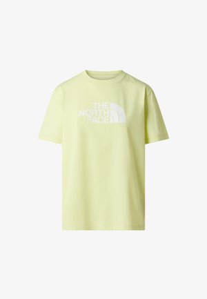 Kurzärmliges T-Shirt aus weicher Baumwolle, in Hellgelb mit weißem Logo. Es verfügt über einen Rundhalsausschnitt und eine klassische Passform.