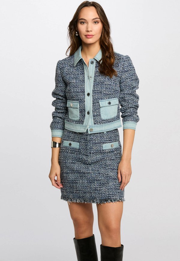 SHORT TWEED - Jeansjacke