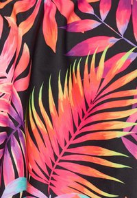 Yours Clothing TROPICAL PRINT FRILL - Bikiniöverdel - black