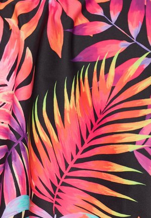 Yours Clothing TROPICAL PRINT FRILL - Bikiniyläosa - black