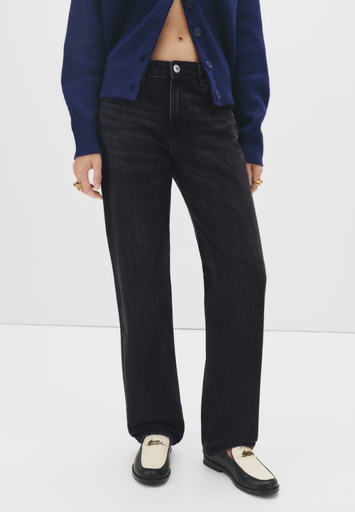 PULL&BEAR MID-WAIST - Blugi drepți - grey denim