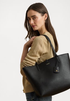 FAUX LEATHER REVERSIBLE TOTE BAG - Shopping bag - black/taupe