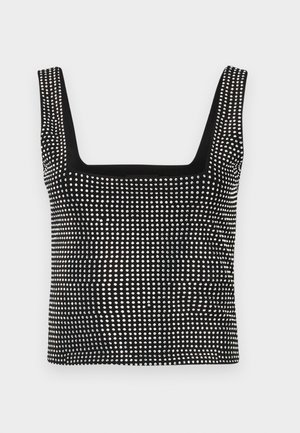 Good American CRYSTAL TANK - Viršus - black