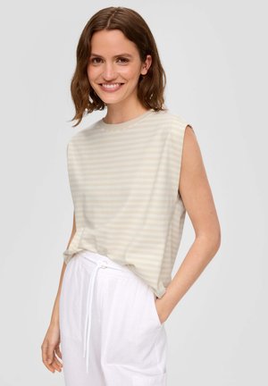 MIT STREIFEN - T-Shirt print - ecru