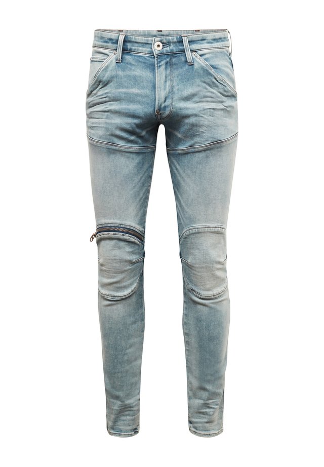 5620 3D ZIP KNEE SKINNY - Jeans Skinny - sun faded scanda blue