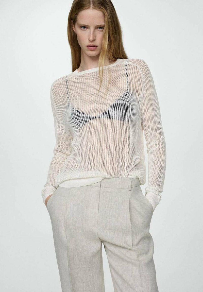 Mango HOLES - Maglione - white