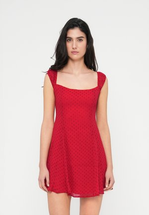 FLOCKED MINI - Jurk - bordeaux