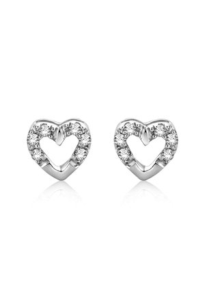 DIAMANT L'ÉTERNEL, 9CT  WHITE GOLD DIAMOND HEART EARRING - Korvakorut - white gold