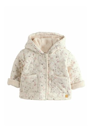 Next, REGULAR FIT - CRINKLE - Vinterfrakke - ecru floral