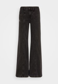 D-AKII - Wide leg - black dark grey