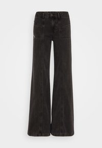 D-AKII - Flared Jeans - black dark grey