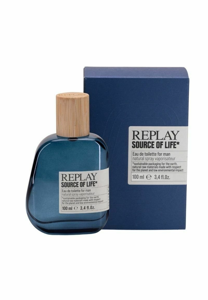 Replay Fragrances - GIFTSET REPLAY SOURCE OF LIFE MAN EDT 100ML + POCHETTE - Eau de toilette - blue, Forstør