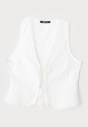 Gina Tricot ANGLAISE TIE VEST - Bluza - white