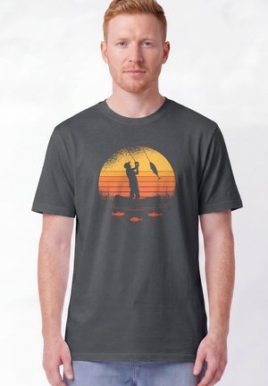 watapparel, ANGLER UNISEX - T-shirt imprimé - anthracite