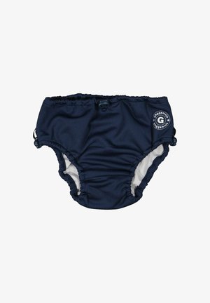 Marine svømmeble med sammenfoldede sider og justerbar talje. Har blødt indre for og et logo-patch på venstre side.