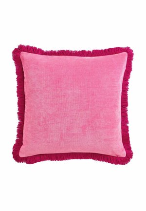 Next, 45X45CM SOFT VELOUR CONTRAST FRINGE UNISEX - Dekokissen - fushsia pink